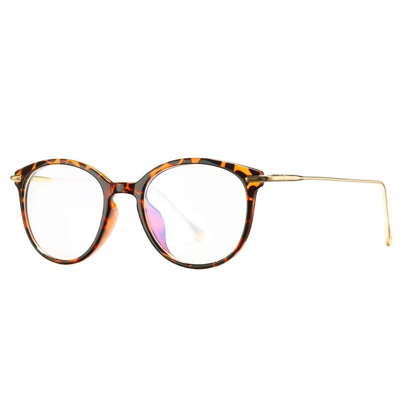 COASION Blue Light Blocking Glasses for Women Vintage Round Anti Blue Ray Computer Game Eyeglasses (Tortoise/Gold) - Image 1